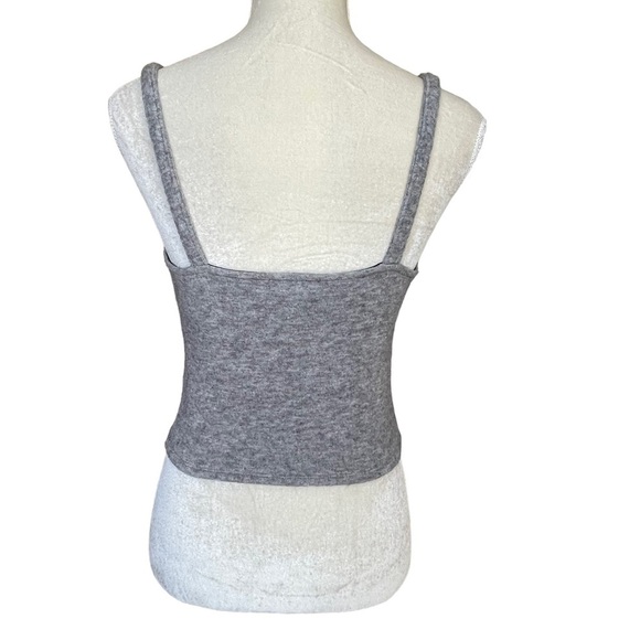 Express Women’s Sweater Knit Cami Size S Sweetheart Neckline Gray Cozy Neutral - Picture 4 of 7